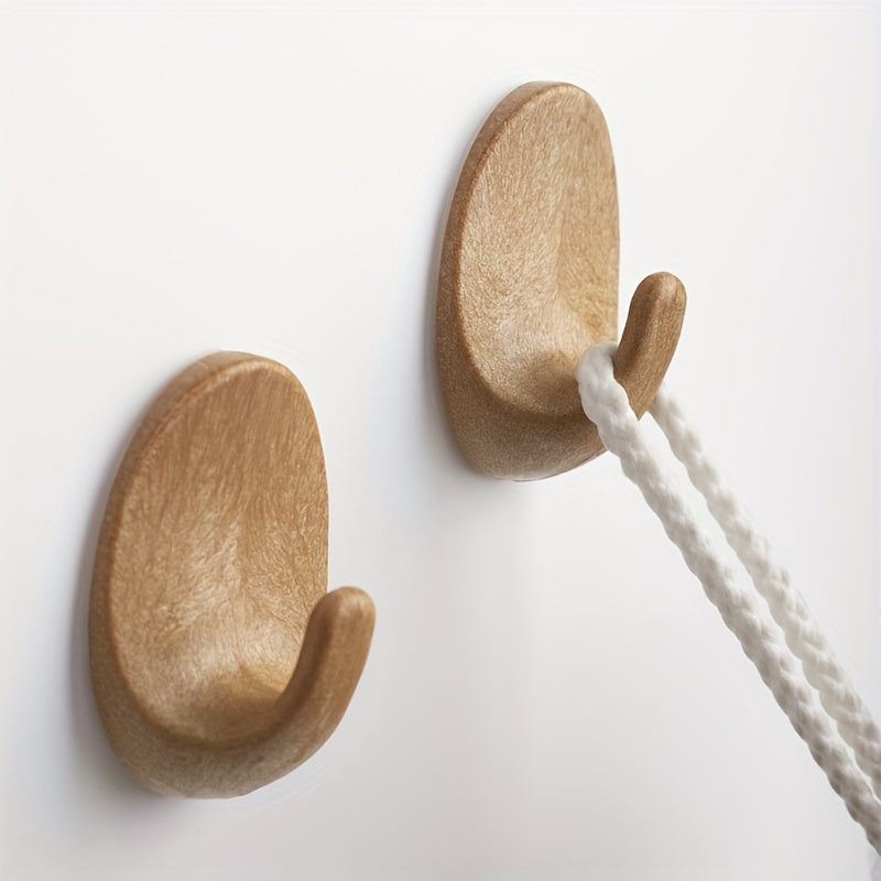 TimberGrip | Zelfklevende wandhaken in houtlook - Geen boor Zware plastic haken