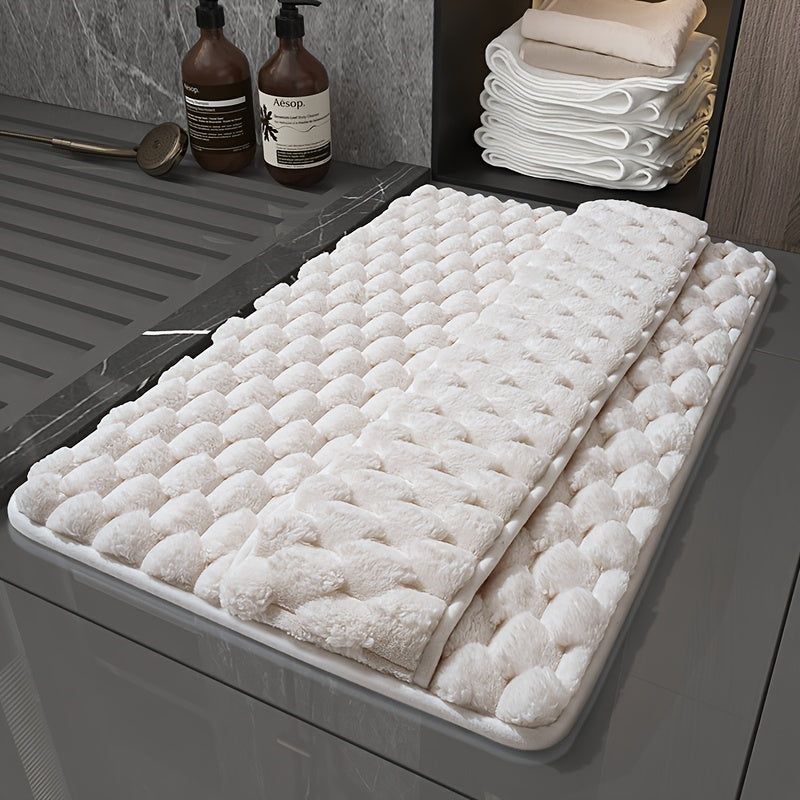 FluffMat | Pluche badmat met lang haar – antislip, traagschuim