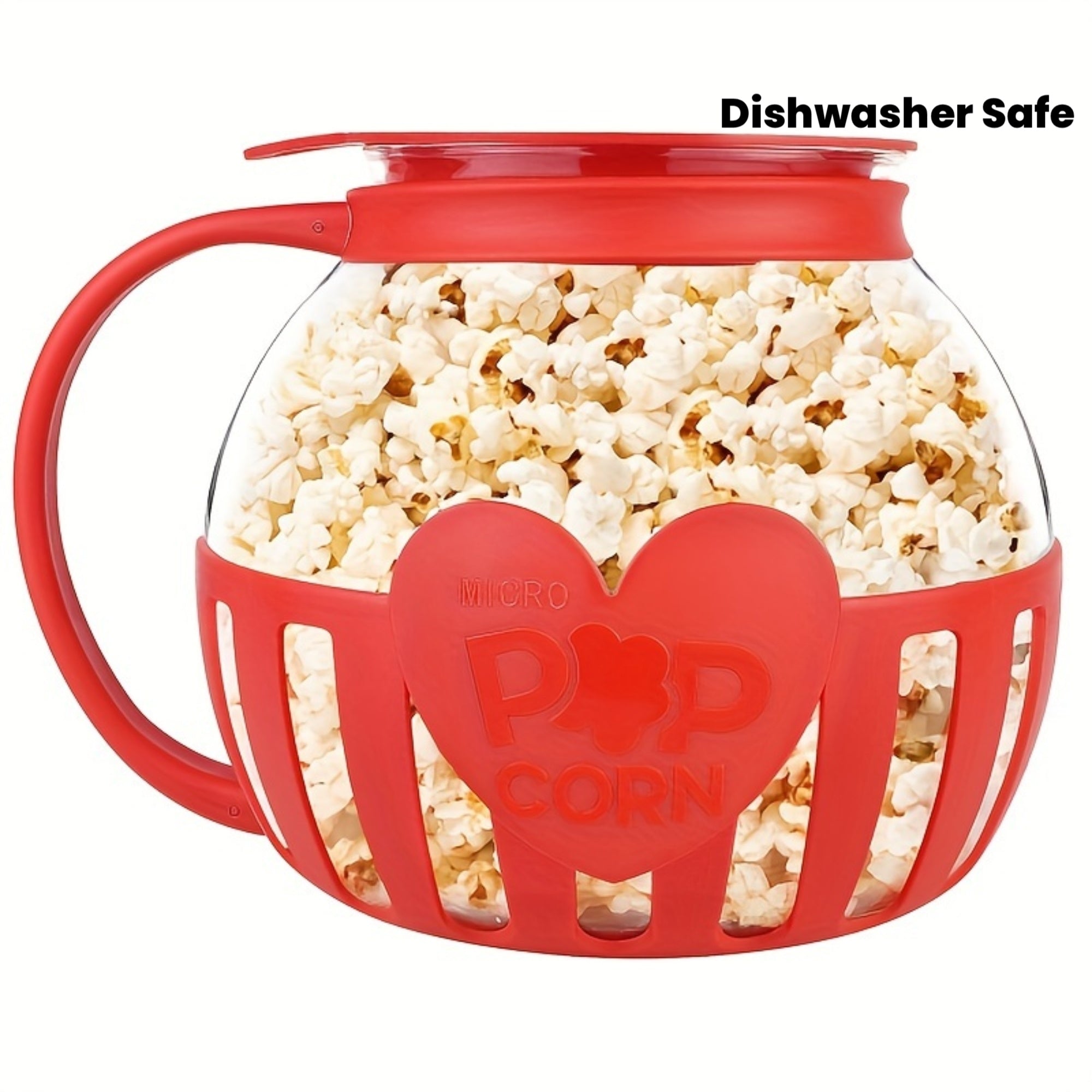 PopVault | Magnetron popcornmaker kom – eenvoudig schoon te maken popcornpopper met multifunctioneel deksel