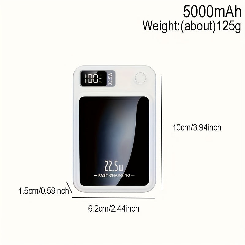 PowerMag | 10000mAh Magnetische Draadloze Power Bank - 22.5W Snel Opladen, Draagbare Lader