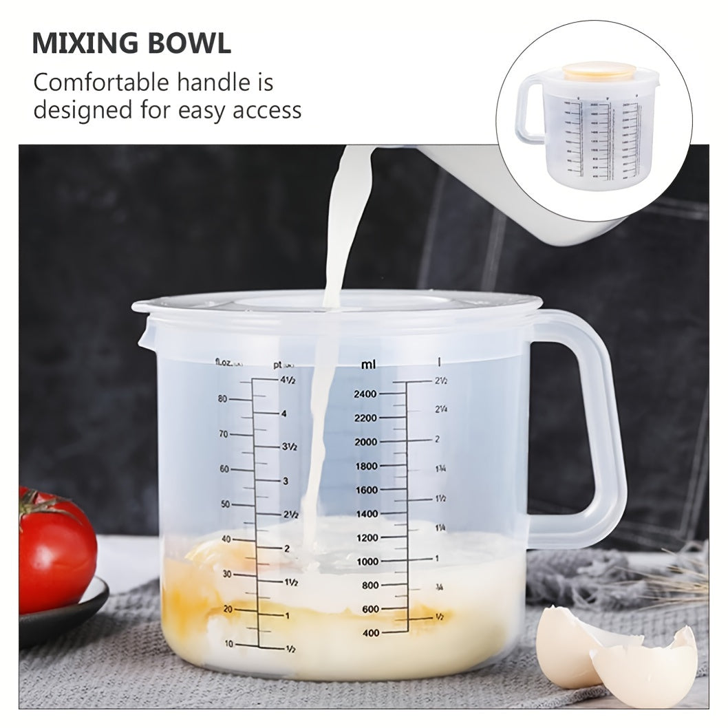 MixGuard | 2.5L Bak maatbeker & mengkom met spatwaterdicht deksel - ideaal voor koken en bakken