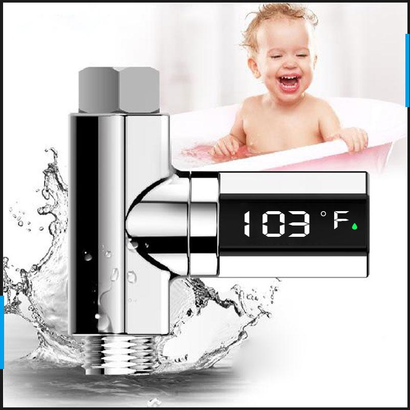 ShowerSense | LED-douchethermometer – 360° draaibare, batterijloze watertemperatuurmonitor