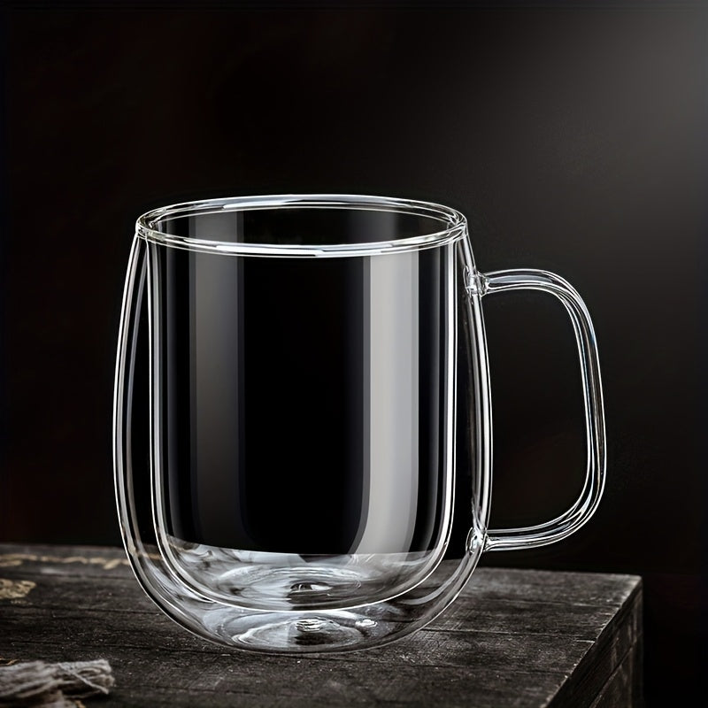 Glassio | Borosilicaat dubbellaagse glazen mokken – hittebestendige bekers met grote inhoud en handvatten