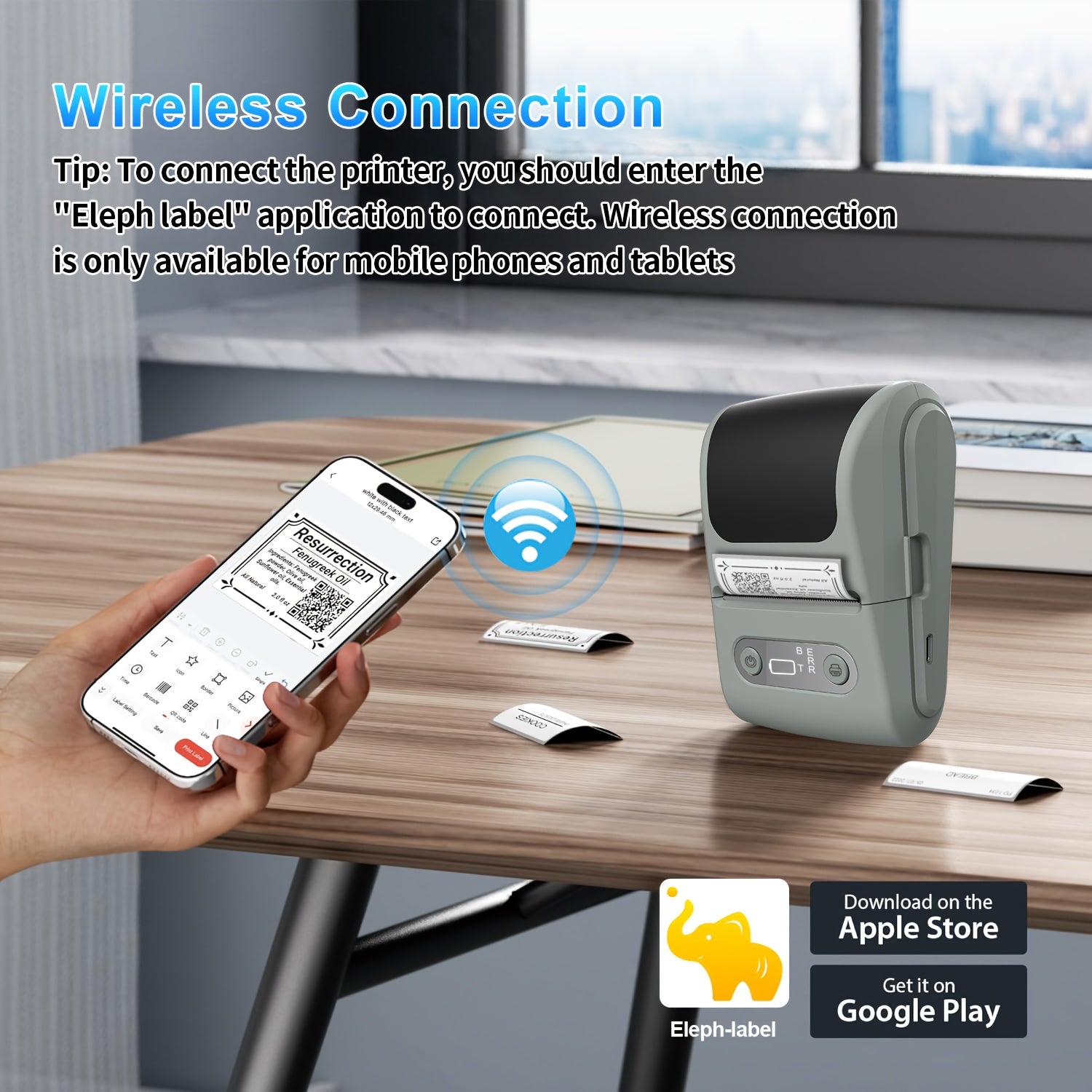 Printix | Compacte draadloze thermische labelprinter — Mini-barcode- en stickermaker