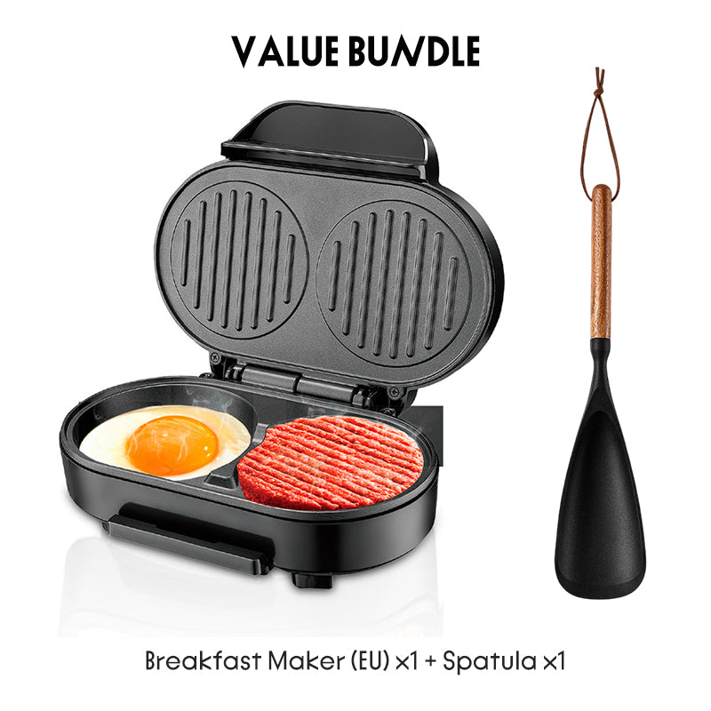 BreakfastPro | Elektrische Dubbele Ontbijtmaker – Anti-aanbak Grill, Omelet- & Sandwichmaker