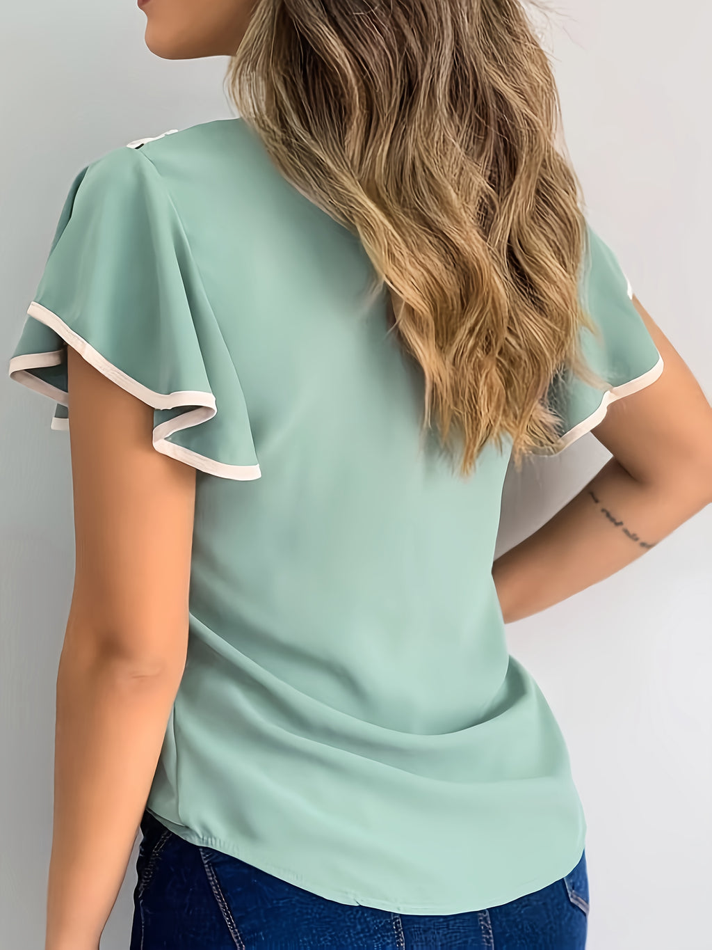Alura | Dames Elegante Top met Ruches op de Mouwen – Casual Werk-, Kantoor- & Dagelijkse Mode