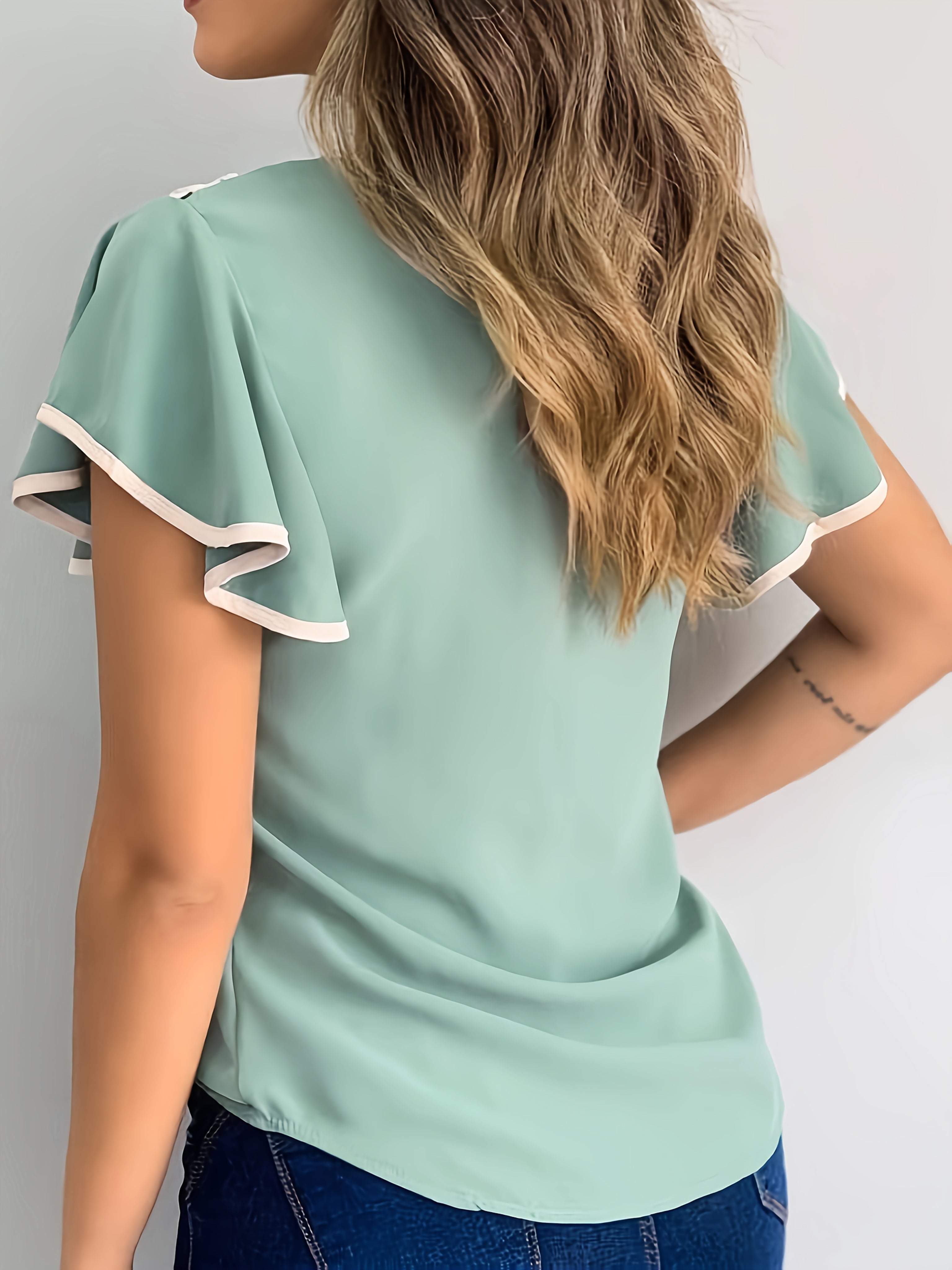 Alura | Dames Elegante Top met Ruches op de Mouwen – Casual Werk-, Kantoor- & Dagelijkse Mode