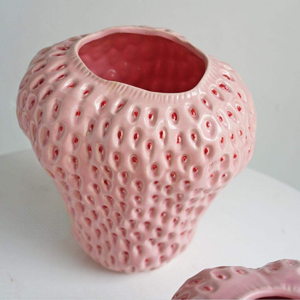 BerryBloom | Aardbei keramische vaas - schattige fruit-vormige decoratieve bloempot