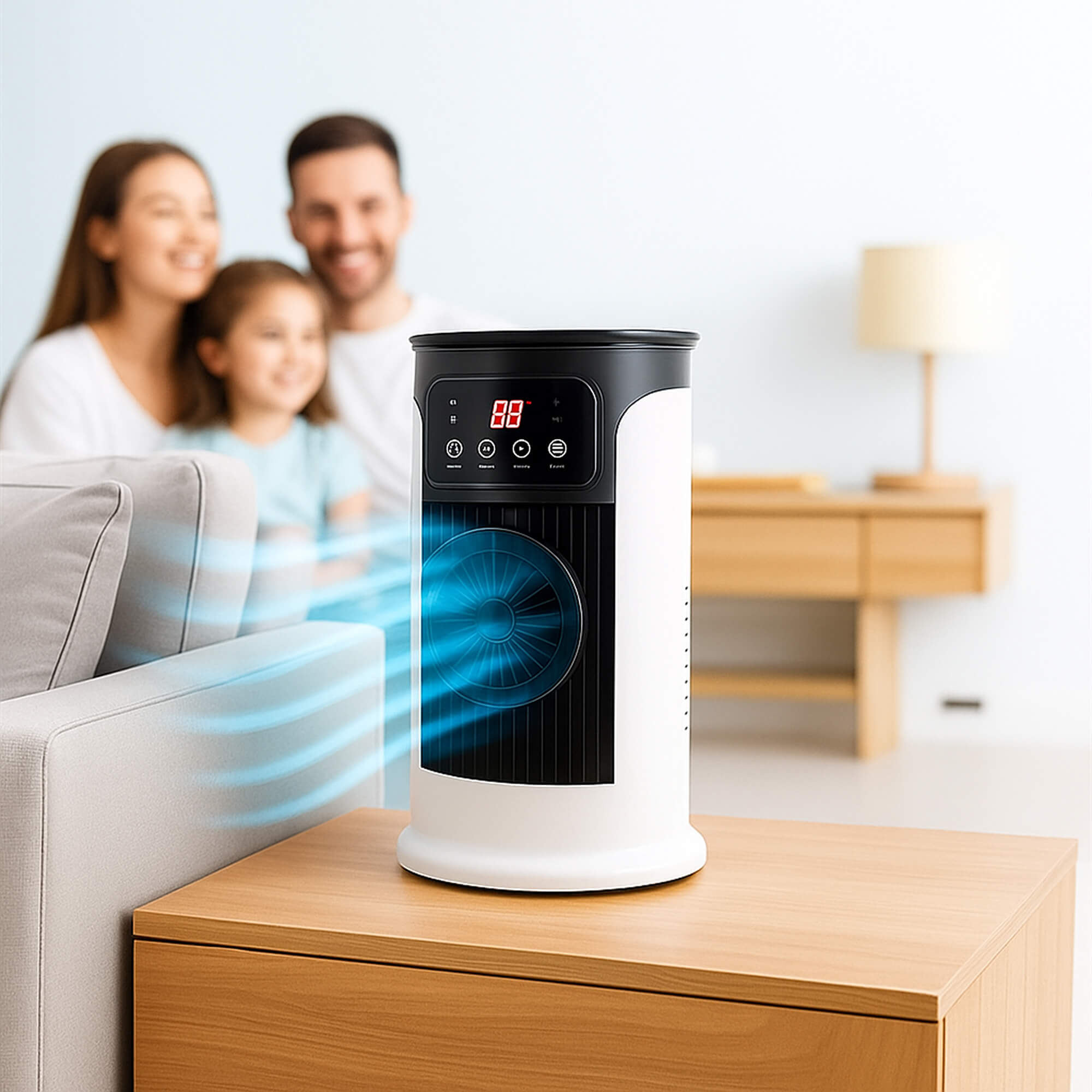 Frostra | Compacte draagbare luchtkoeler – 5-in-1 verdampingsairco, ventilator en luchtbevochtiger voor stil, energiezuinig wooncomfort