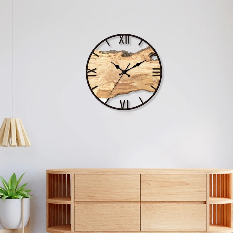 EtherealClock | Artistieke moderne transparante klok met houtinleg