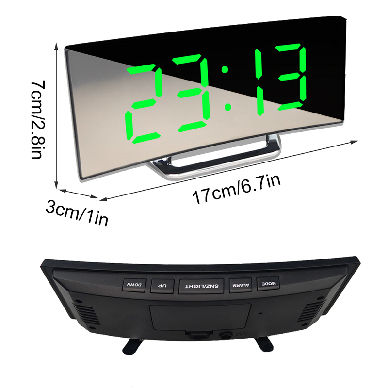 HaloDigits | Grote LED digitale klok met gebogen display - Moderne digitale klok