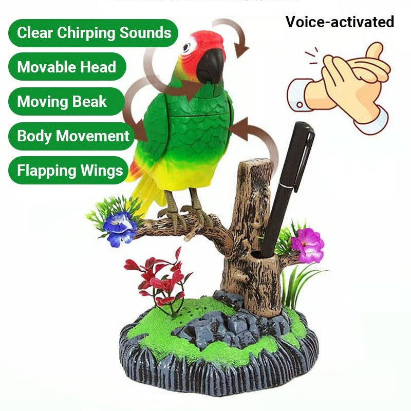 TweetTwig | Zingende Vogel Beeldje - Realistisch Natuurlijk Vogelgeluid, Decoratief Tak Ornament
