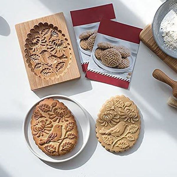 TimberBake | Koekjesvorm met houtmotief – Bakvorm, Vakantie- & DIY-koekjesdecoratiegereedschap