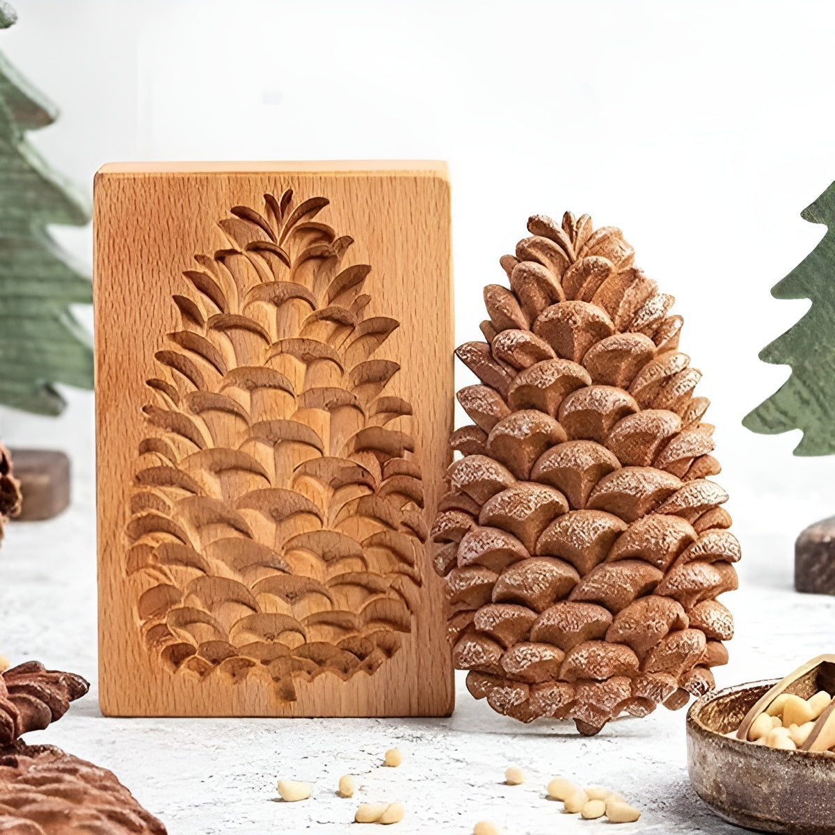 TimberBake | Koekjesvorm met houtmotief – Bakvorm, Vakantie- & DIY-koekjesdecoratiegereedschap