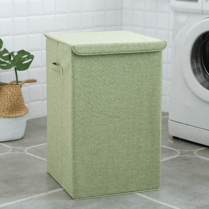 Laundra | Bamboe linnen wasmand met deksel – grote opvouwbare wasmand