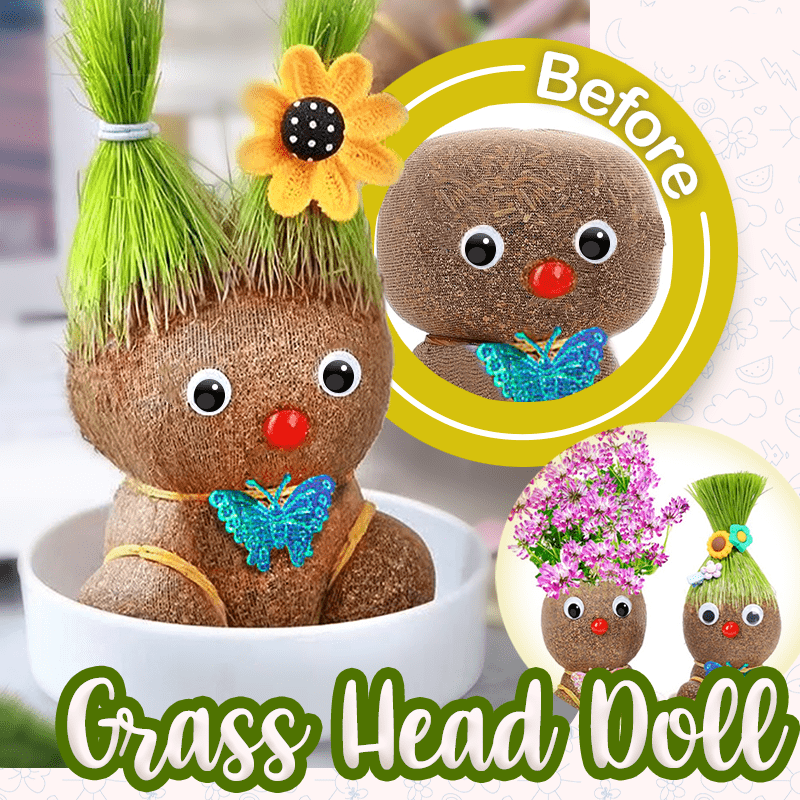 Sprouty | Grashoofd pop - kweekset voor haarplanten, leuk tuiniersspeelgoed