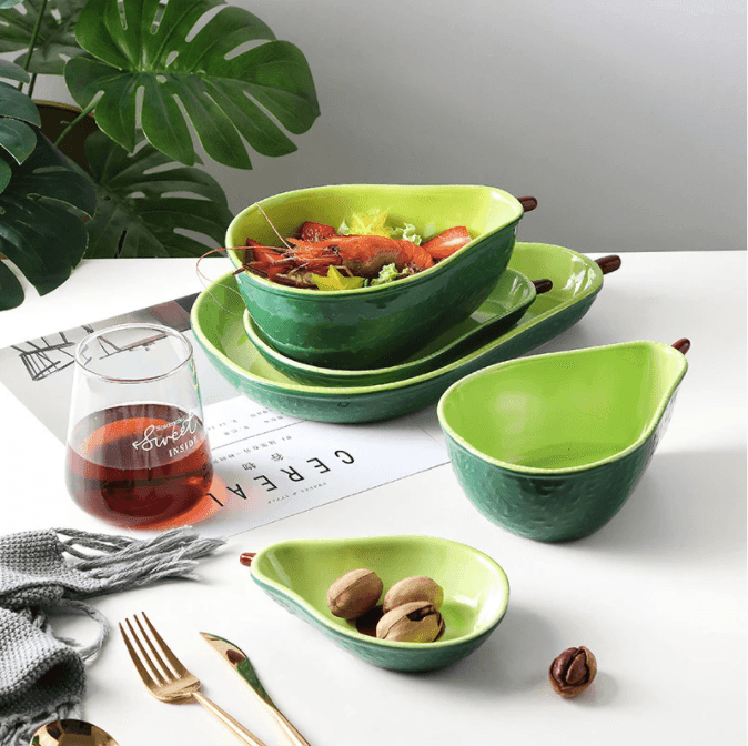 AvoDish | Creatief avocadobord – Keramisch fruitschaaltje, uniek keukengerei, leuk bord voor snacks en hapjes