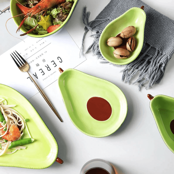 AvoDish | Creatief avocadobord – Keramisch fruitschaaltje, uniek keukengerei, leuk bord voor snacks en hapjes