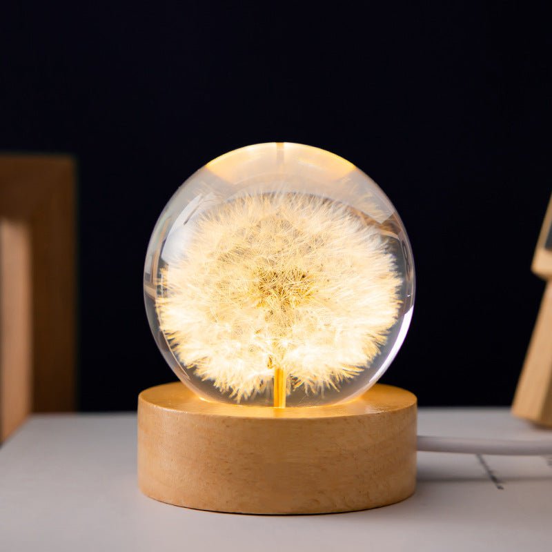 BloomBall | 3D Paardenbloem Kristallen Bal Lamp - Bloemen Home Décor & Elegant Licht Sculptuur