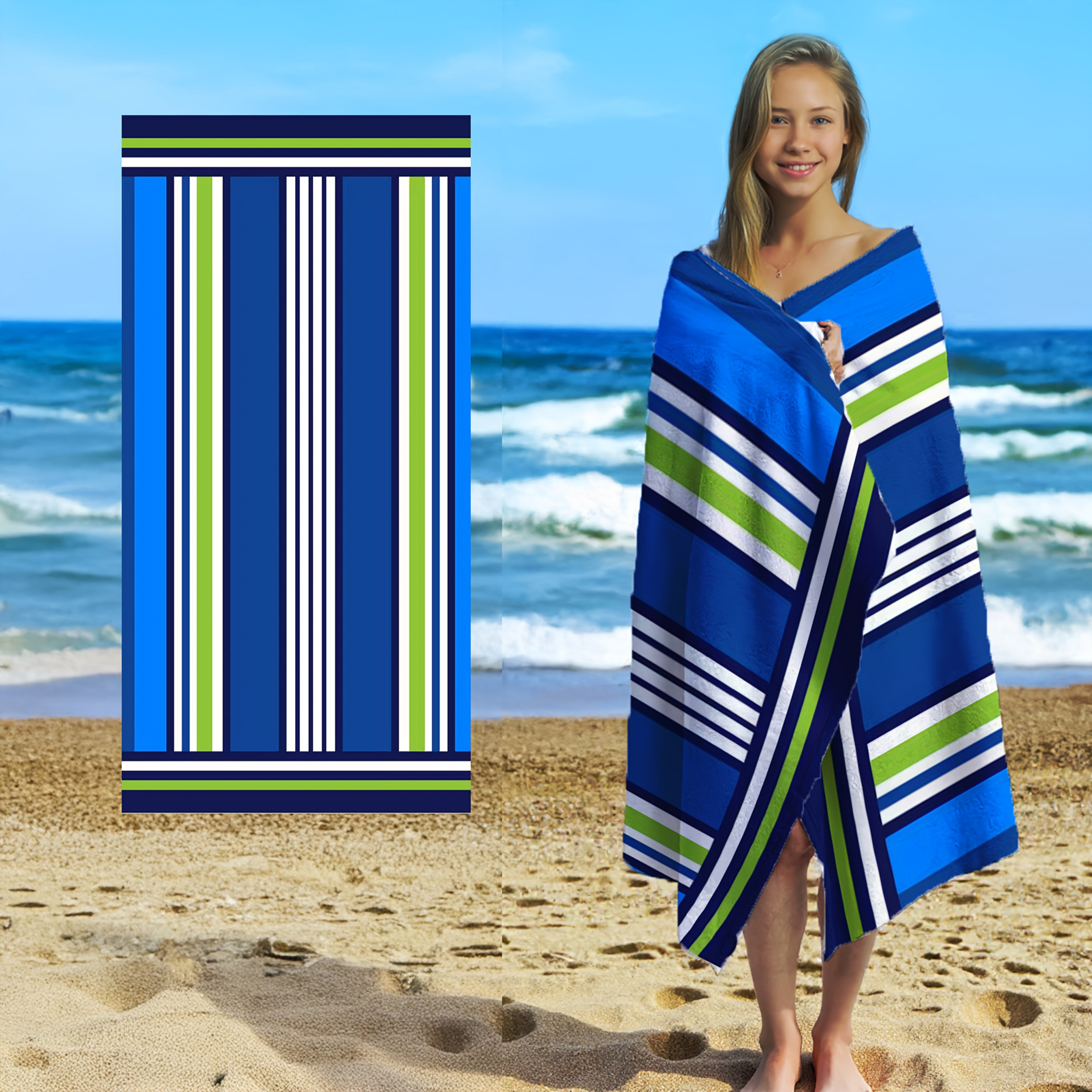 TideWrap | Extra grote strandhanddoek van microvezel - sneldrogend, ultrazacht, gedurfde print