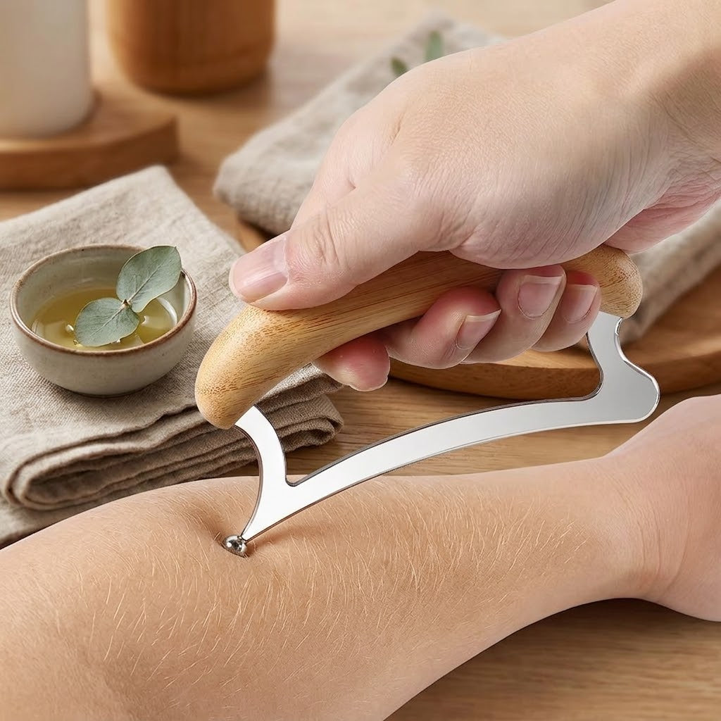 GuaSteel | Roestvrijstalen Gua Sha Lichaamsmassagetool – Lymfedrainage Schraper, Anti-Cellulitis