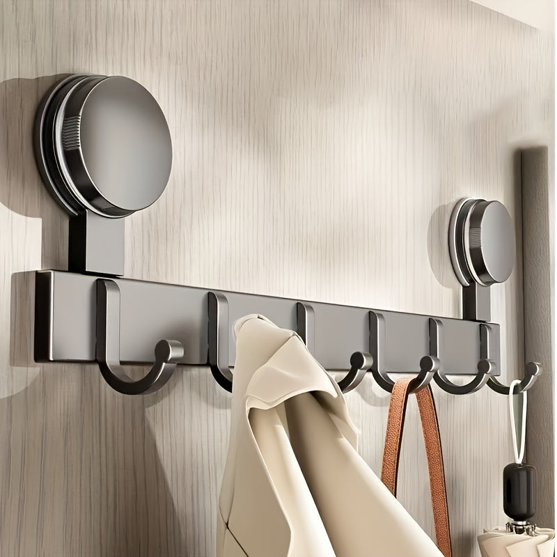 WallCling | Wandhanger met 6 haken en zuignappen – Ruimtebesparende organizer voor handdoeken, kleding