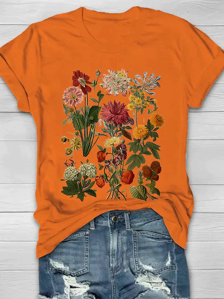 Orlaya | Dames Casual Bloemen T-shirt – Lichtgewicht Bedrukt Shirt voor Dagelijks Gebruik