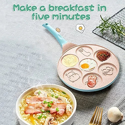 HappySkillet | Anti-aanbak ontbijtpan voor kinderen – Leuke eier- en pannenkoekenvorm voor kindermaaltijden