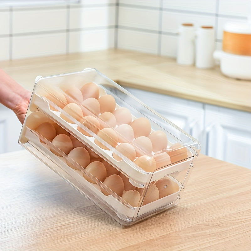 EggVault | Stapelbare eierhouderlade – Transparante keukenorganizer