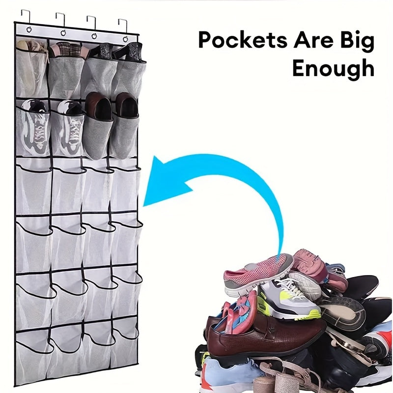 ShoeCaddy | Over-de-Deur Schoen Organizer met 24/35 Grote Gaaspockets – Hangende Schoenenrek