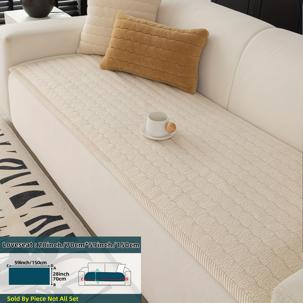 SnugWrap | Slipvaste Sofa Overtrek van Dik Pluche - Machinewasbaar, Huisdiervriendelijke Bankbeschermer voor de Woonkamer