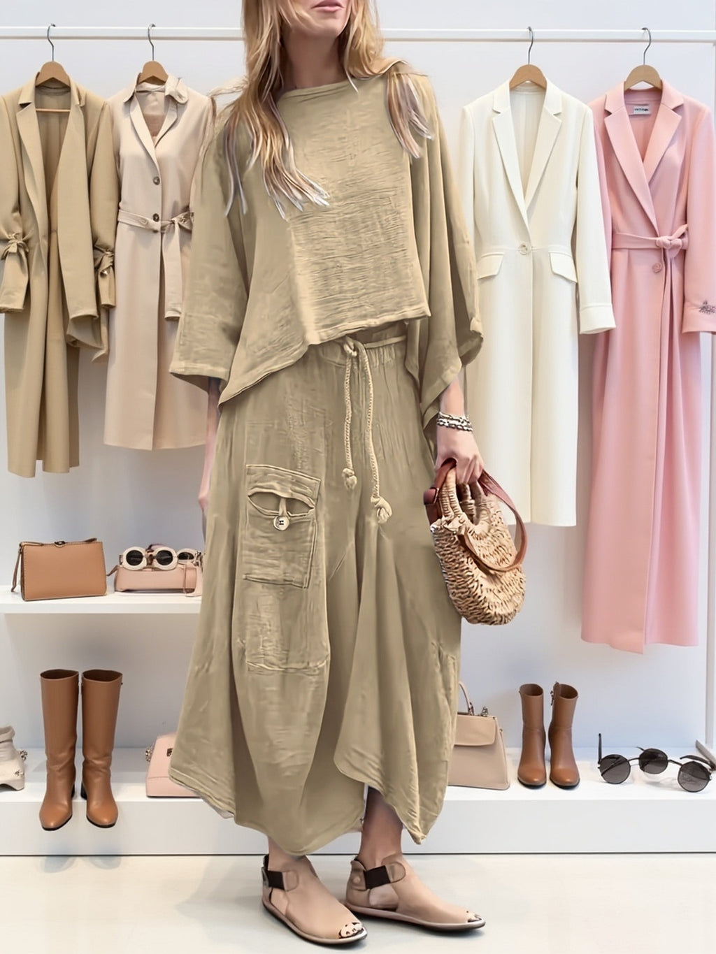 Lyrissea | Dames 2-Delige Top & Rok Set – Losse Casual Versleten Outfit, Zomerse Mode