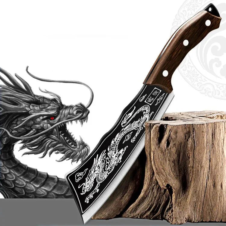 BladeFury | Dragon Slayer-mes – Handgemaakt koksmessen van koolstofstaal voor keuken- en culinair gebruik
