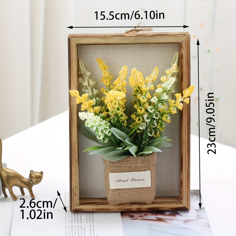 Botanique | 3D Bloemsierkunst - Houten frame met levensechte bloemstukken voor thuisdecoratie