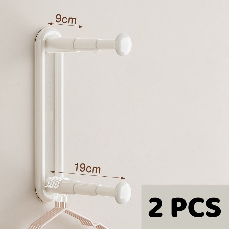 Hangerly | Kledingrek – Wandmontage, dubbellaags, verstelbare opbergruimte