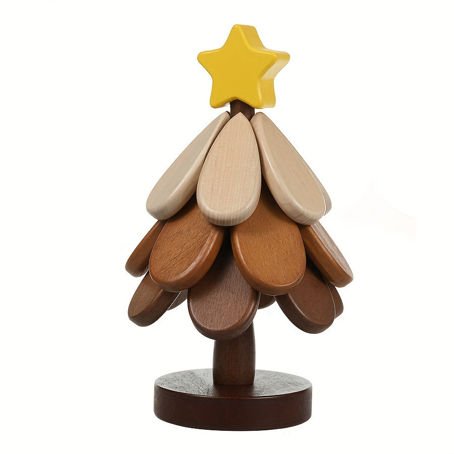 FestivCoast | Houten kerstboom onderzetters met standaard – 3 stuks, creatief boomvormig, hittebestendig