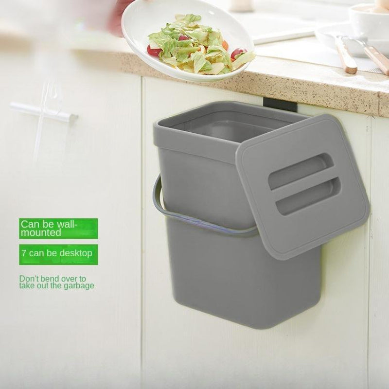 WasteWise | Compacte keukencompostbak – Afvalbak voor op het aanrecht en om op te hangen