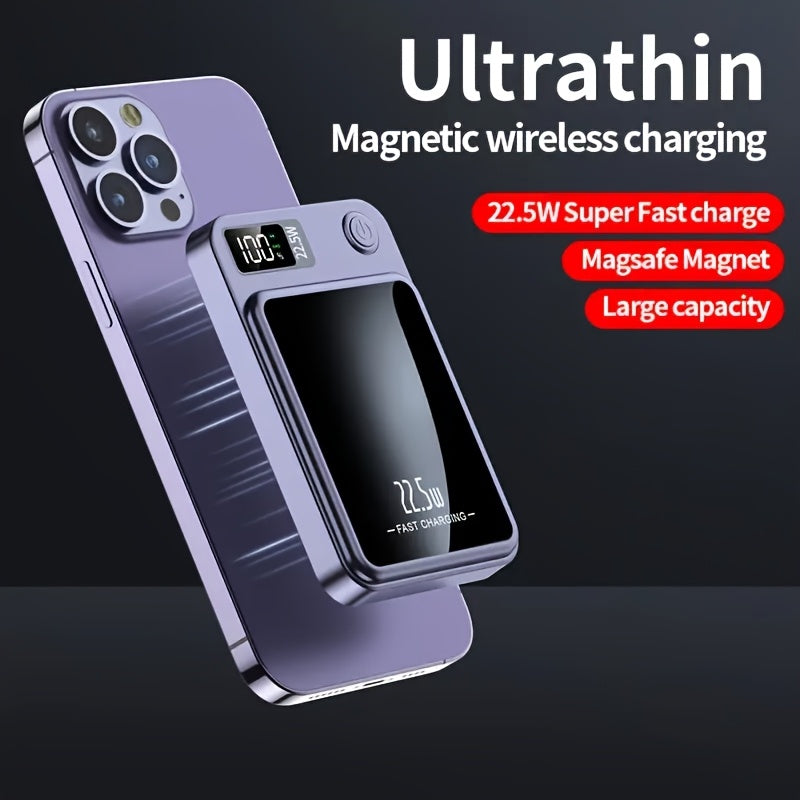 PowerMag | 10000mAh Magnetische Draadloze Power Bank - 22.5W Snel Opladen, Draagbare Lader