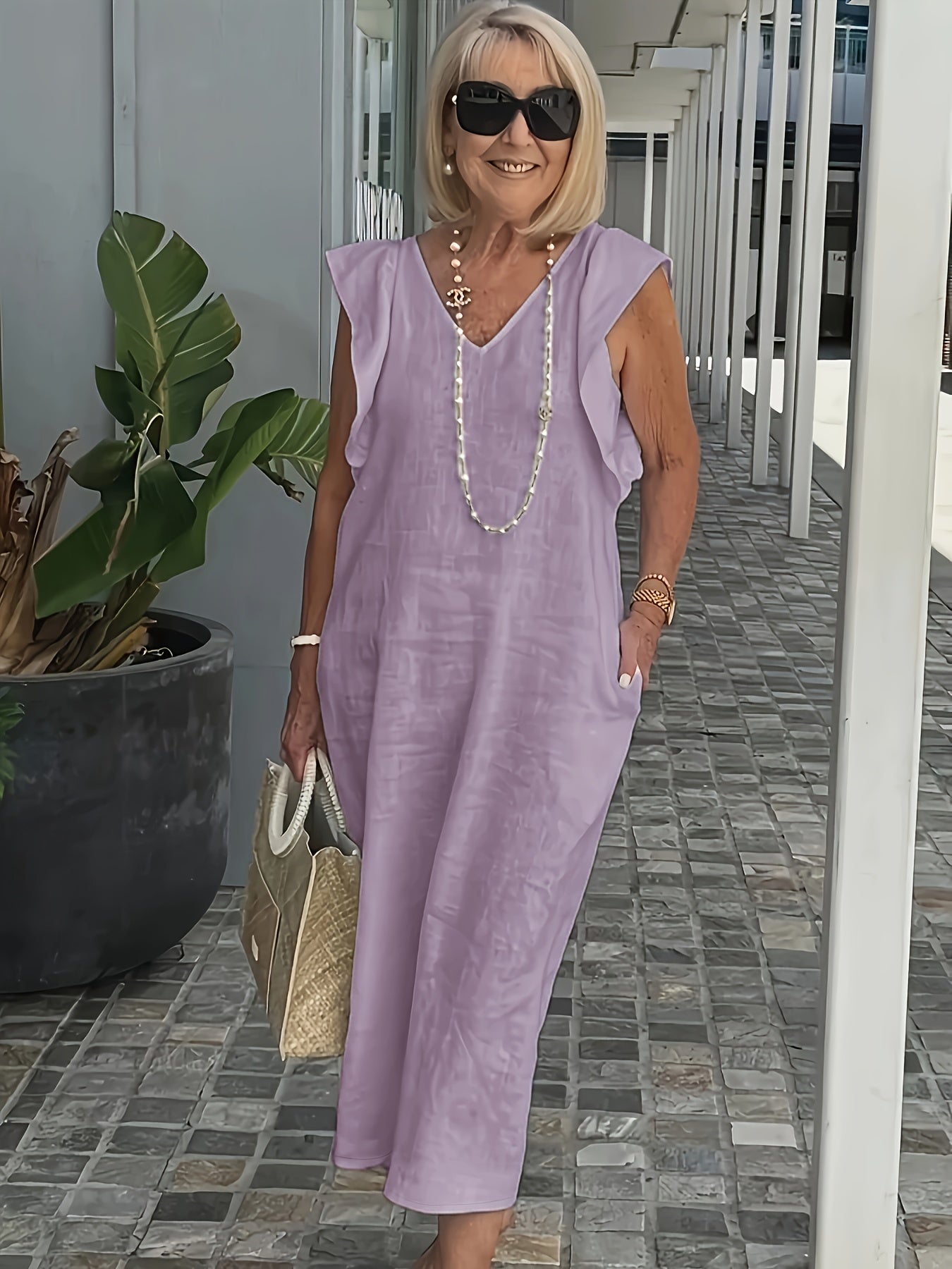 Ulyssa | Chique damesjurk voor dagelijks gebruik – Casual, elegante midi-jurk voor de zomer