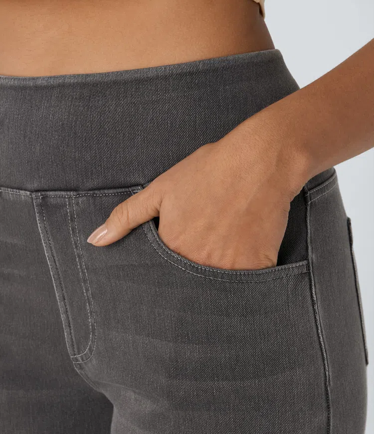 Rexina | Dames high-waisted wijde jeans – Comfortabele stretchdenim, trendy losvallende casual broek