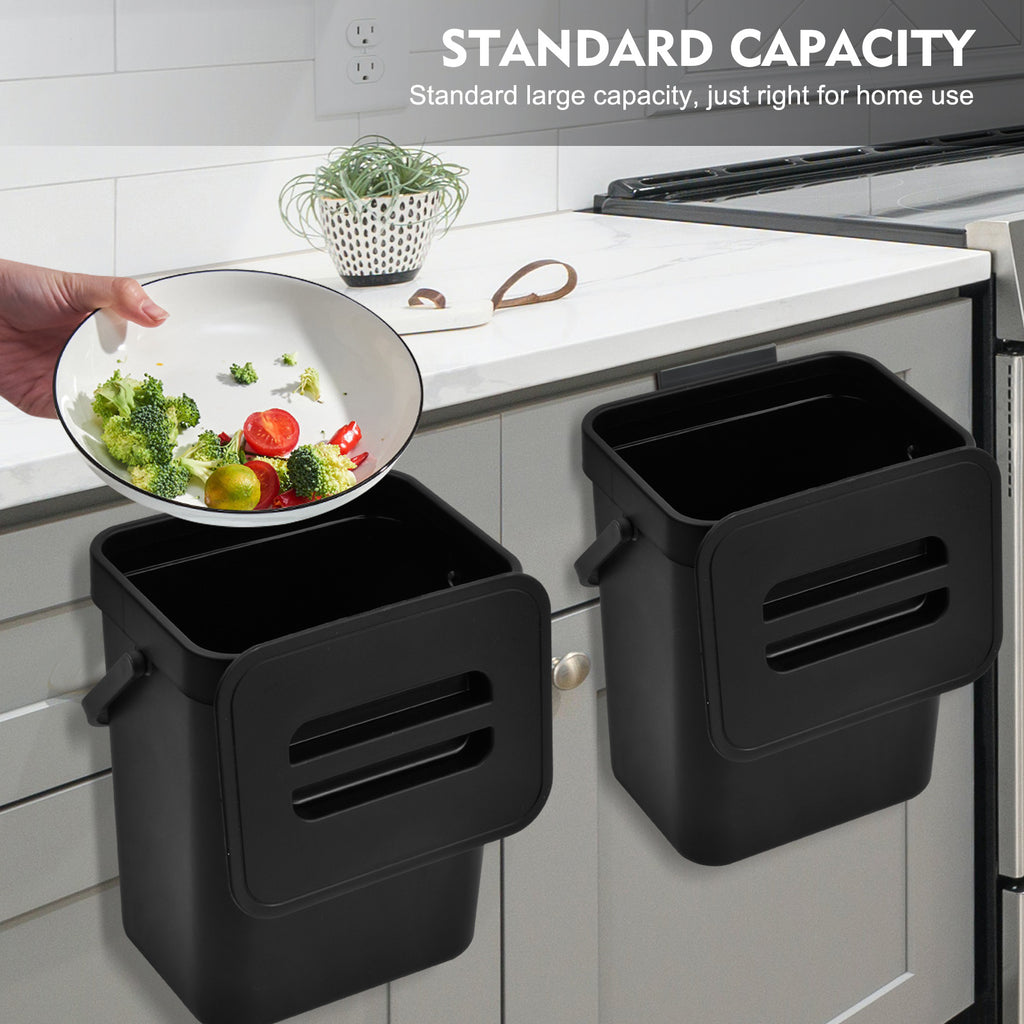 WasteWise | Compacte keukencompostbak – Afvalbak voor op het aanrecht en om op te hangen