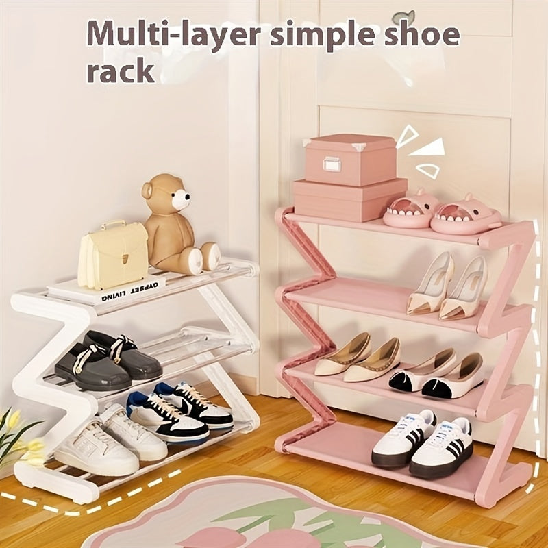 ZivoRack | 4-tier vrijstaand schoenenrek - Z-vormige stapelbare schoenen organisator