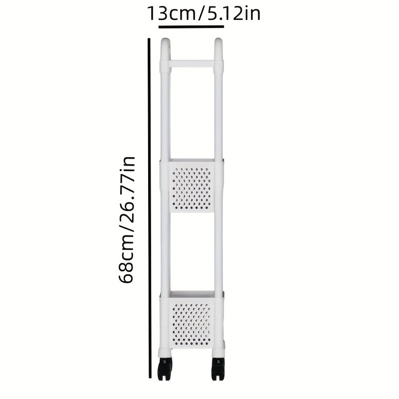 SlimRack | 3-Laags Smal Opbergkastje op Wieltjes – Duurzame Plastic Organizer