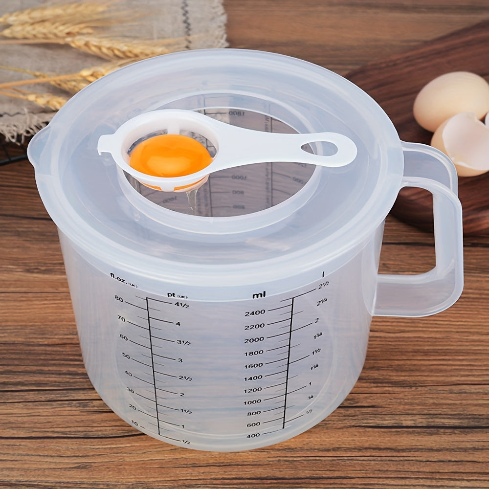 MixGuard | 2.5L Bak maatbeker & mengkom met spatwaterdicht deksel - ideaal voor koken en bakken