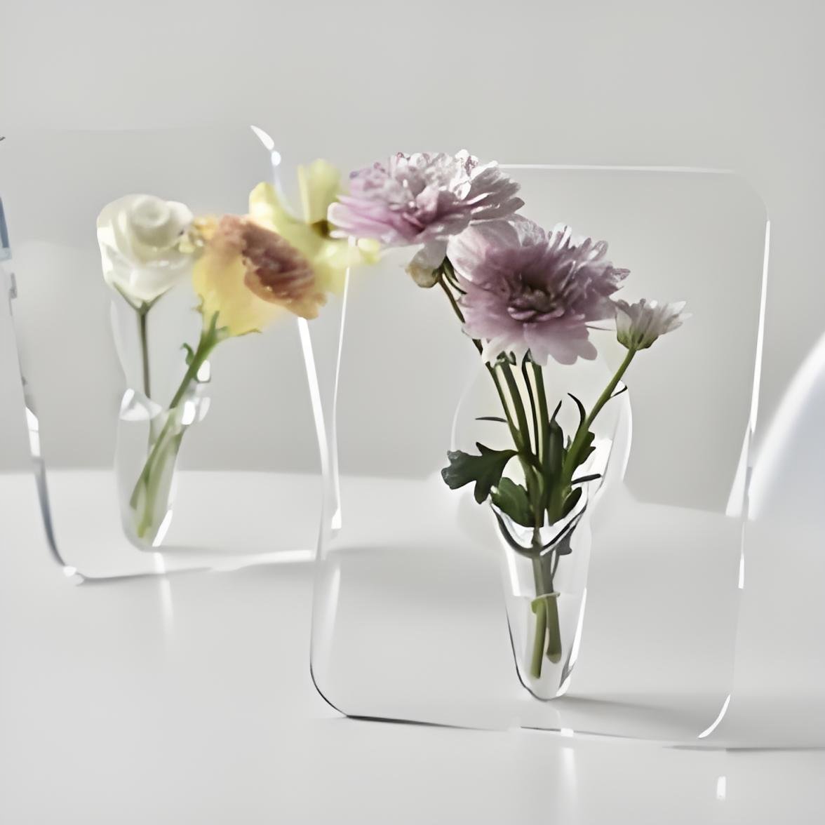 BloomFrame | Acrylic Clear Picture Frame Vase - Modern Minimalist Flower Display