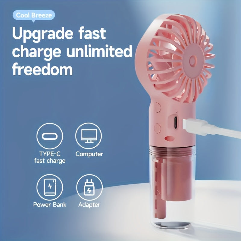 HydraFan | Oplaadbare Handheld Nevelventilator - USB-C Minikoelventilator met Waternevel