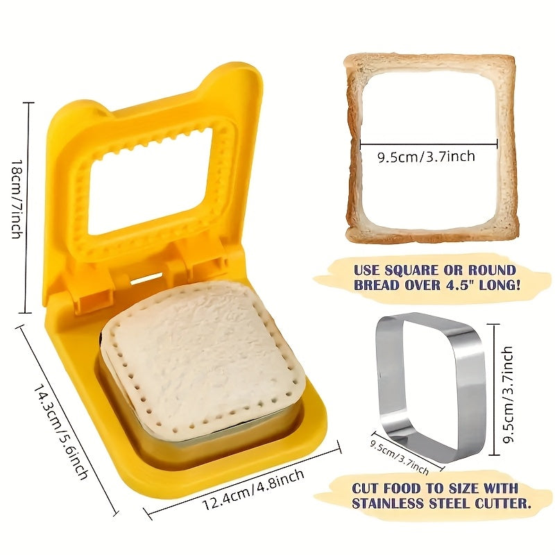EdgeFree | Uncrustable Sandwich Cutter – Eenvoudige vierkante sandwichpers