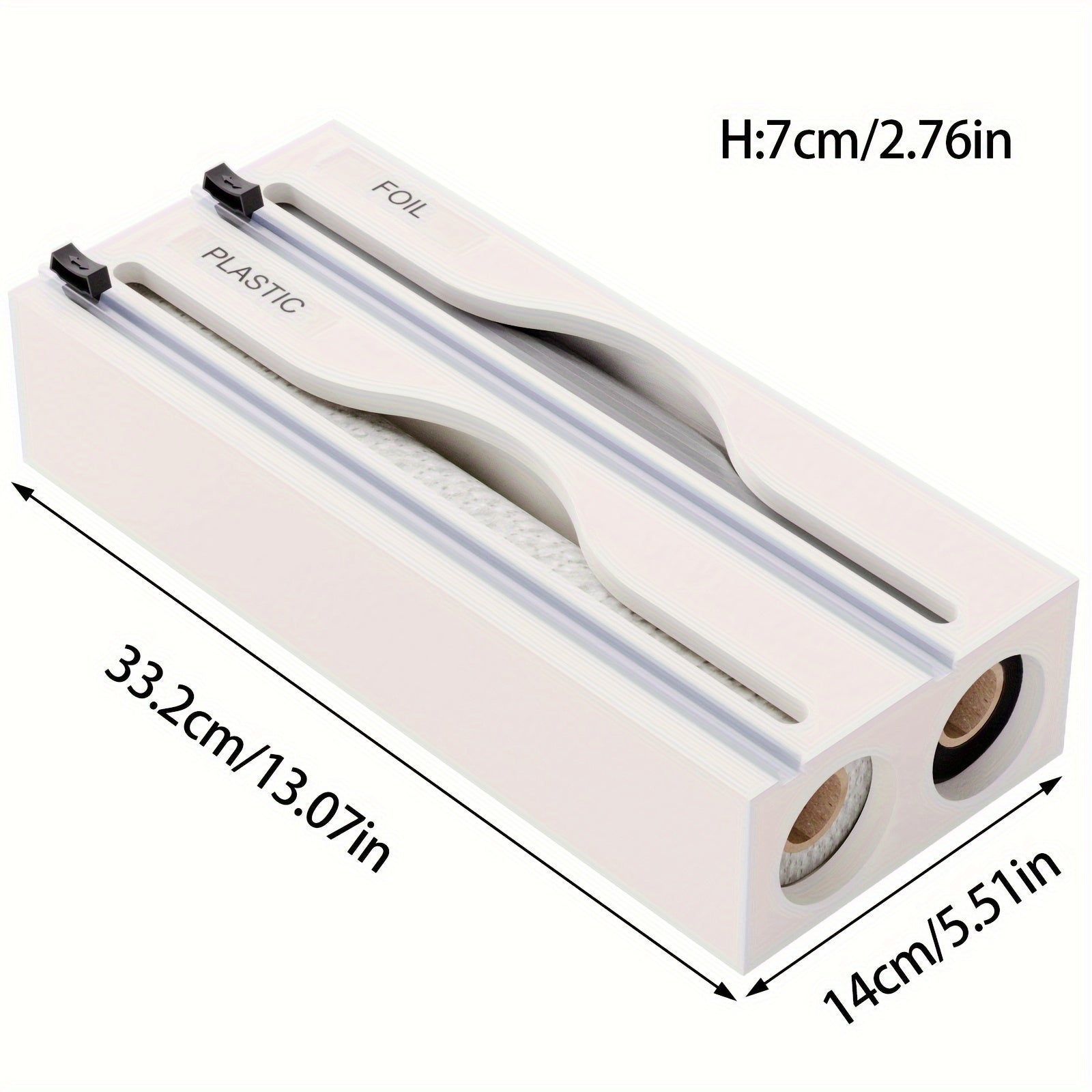 WrapMaster | 2-in-1 Houten Keukenwikkelautomaat met Snijder, Dubbele Gleuf Opbergorganisator voor Keukenlade & Aanrecht