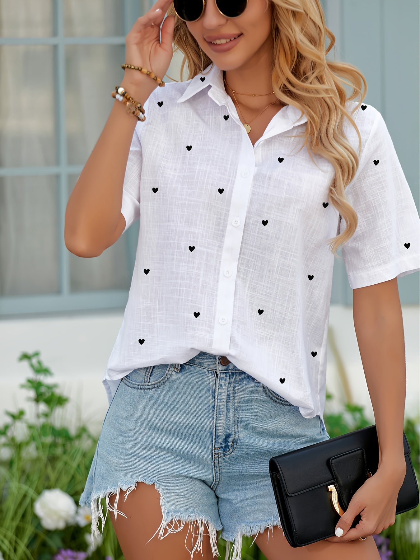 Rosalia | Dames Casual Shirt met Korte Mouwen en Knopen – Lichtgewicht, Ademend Zomertopje