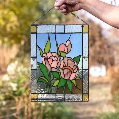 AeriGlass | Acryl Gebrandschilderd Glas Wanddecoratie - Kleurrijk Zon-Vanger Paneel